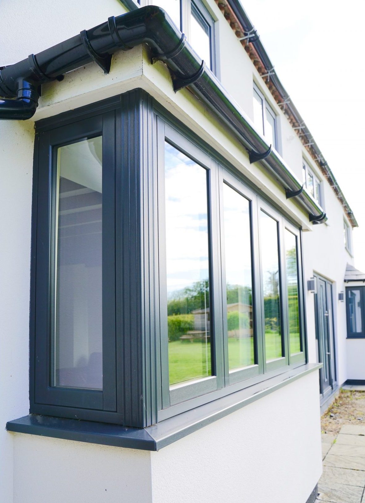 Visage Vuelta flush sash PVCu windows in Anthracite Grey
